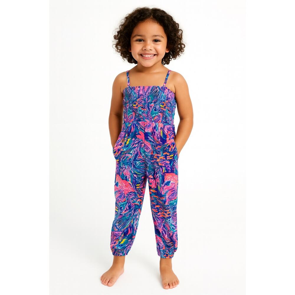 Lilly Pulitzer jemma Jumpsuit sz 12/14 XL girls cruise beach wear coastal - Picture 1 of 7